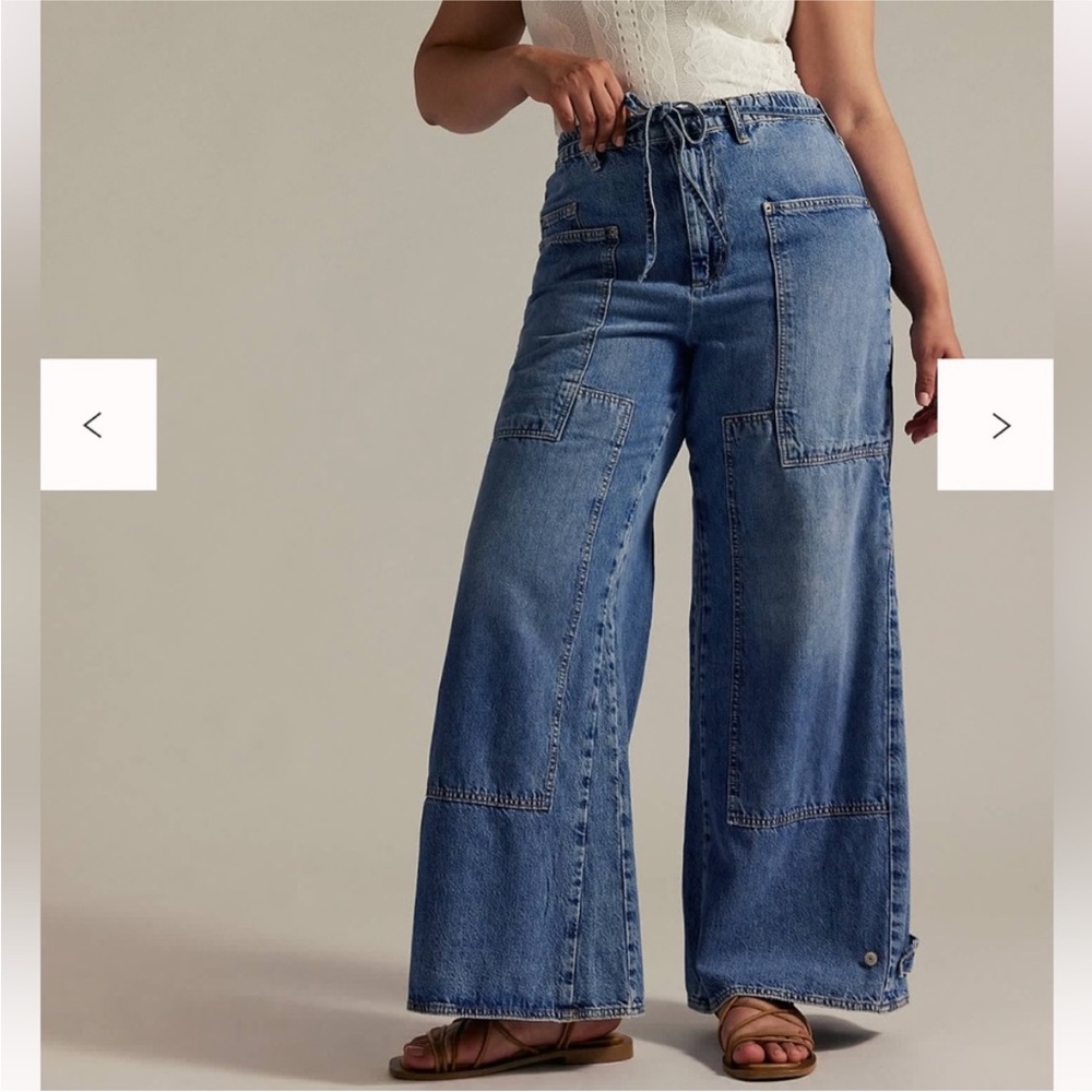 Washed Denim Wide-Leg Jeans - Picture 7 of 13